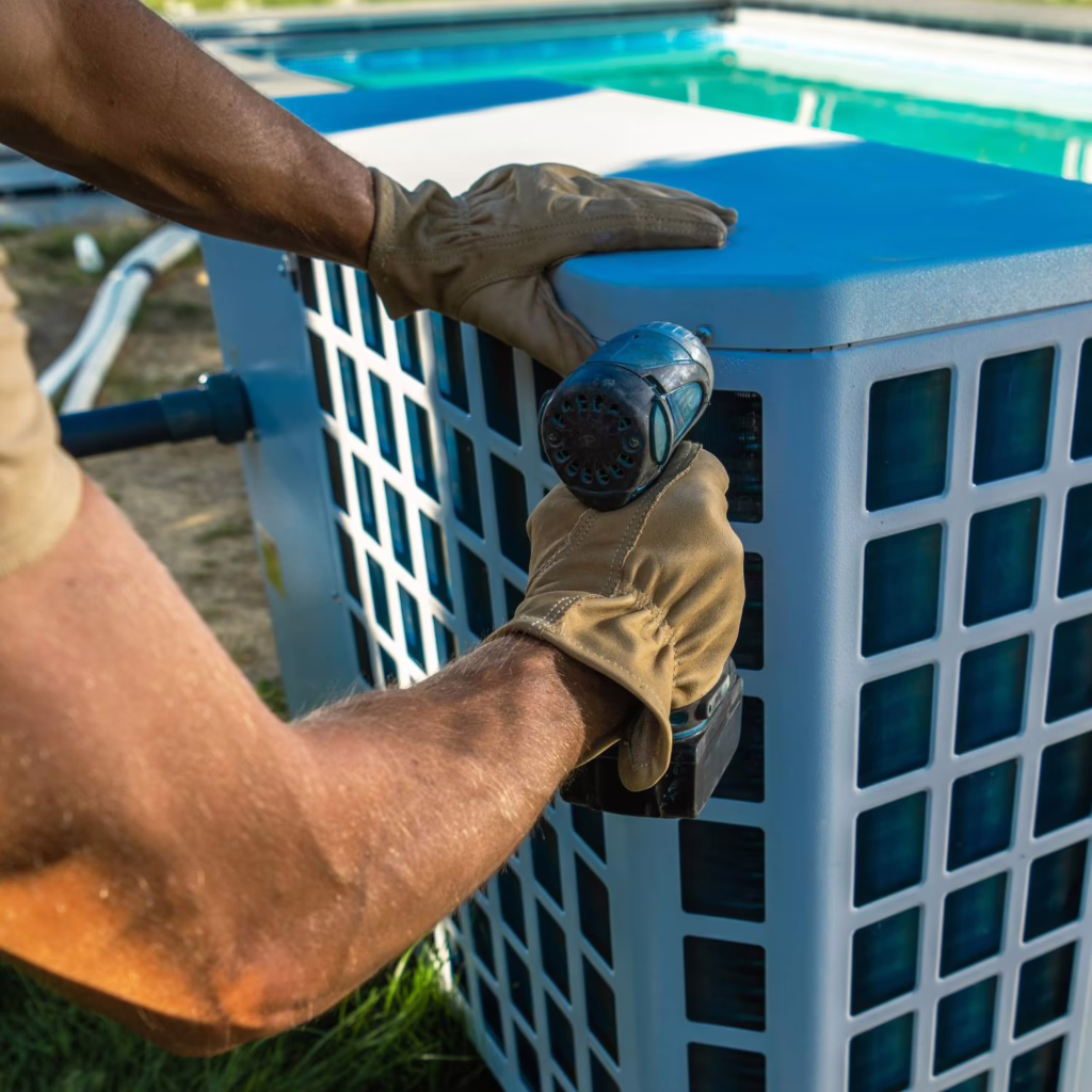 Pool filter system installation by a professional